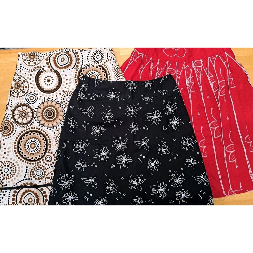 Lot of 3 Skirts Size M/L (12/14) Coldwater Creek Cato Rafaella Floral Lined
